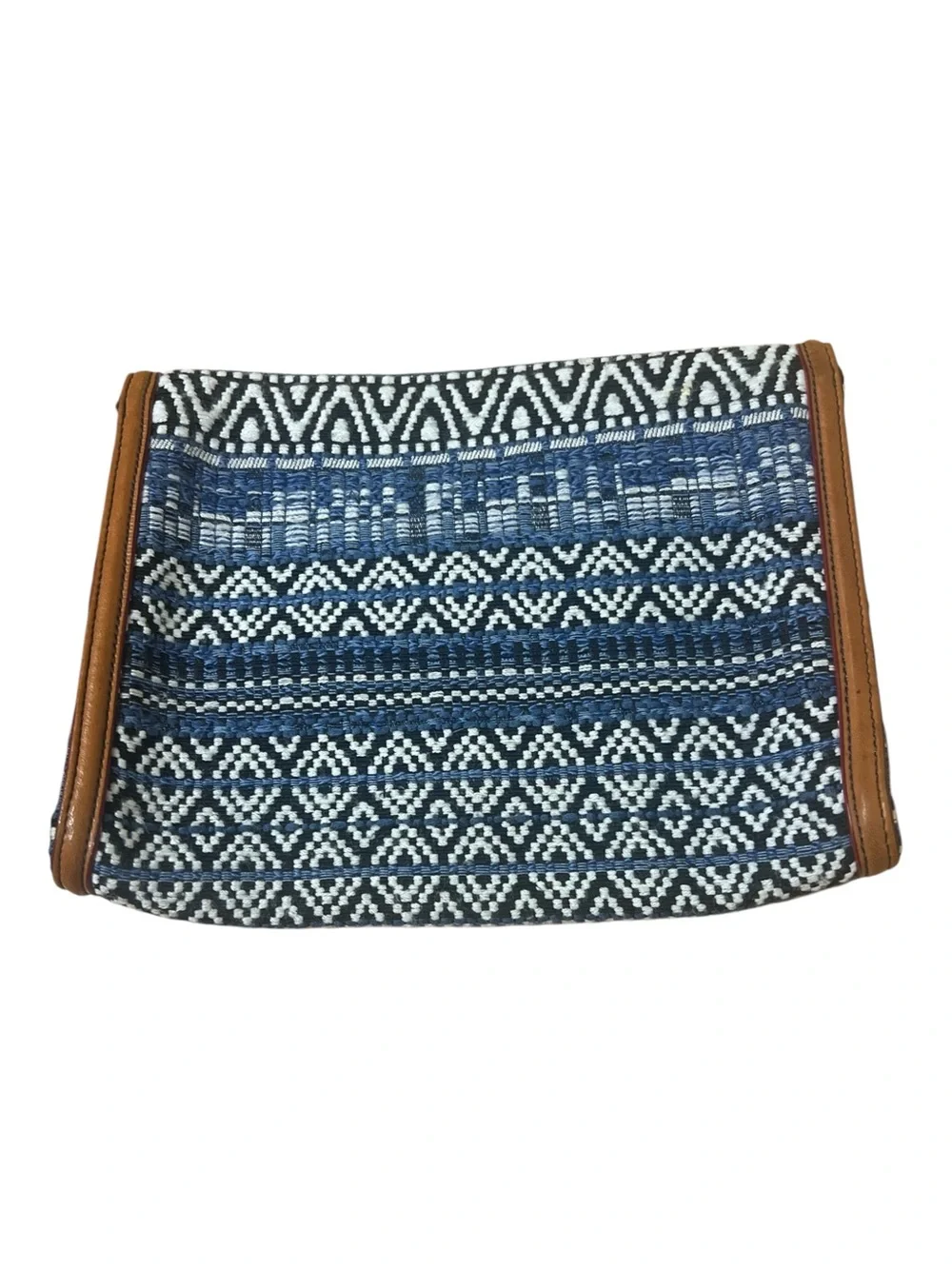 J.McLaughlin Woven Geometric Foldover Clutch